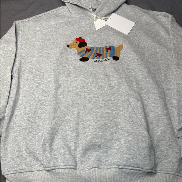 AELFRIC EDEN Gray Hoodie with Dog Embroidery - Picture 3 of 9